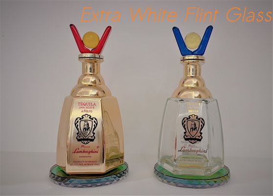 kopen Decoratieve Alcoholische drankflessen/Gouden Berijpte 750ml-Glasfles Crystal Stopper online manufacture