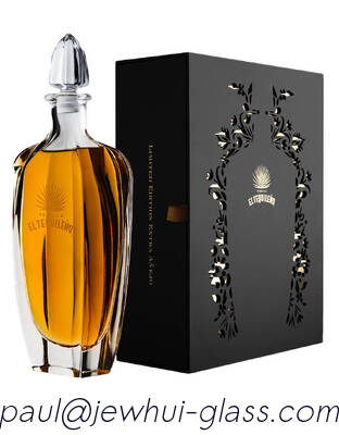 kopen Extra Añejo, Reposado, Zilveren Tequila Glazen Fles, Super Flint Glazen fles met Glazen Stoppers online vervaardiging