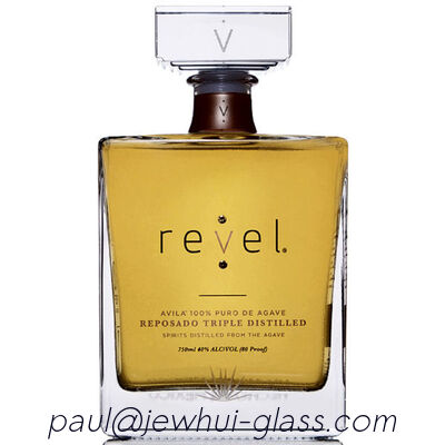 kopen Extra Añejo, Reposado, Zilveren Tequila Glazen Fles, Super Flint Glazen fles met Glazen Stoppers online vervaardiging