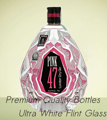 kopen PINK 47 GIN GLAS FLES GIN GLAS FLES MET DIAMANTGESLEPEN RANDEN online vervaardiging