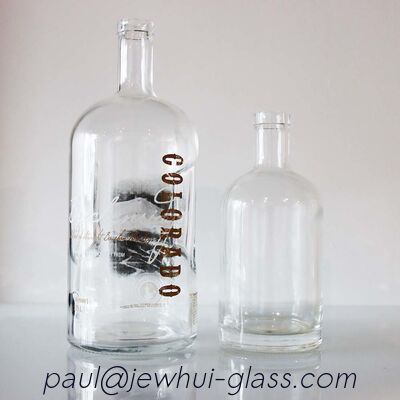 Kwaliteit  375ml Large Alcohol Bottle Clear Glass Bottles For Liquor Bourbon fabriek
