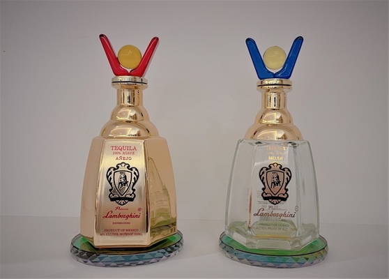 Goede prijs Decoratieve Alcoholische drankflessen/Gouden Berijpte 750ml-Glasfles Crystal Stopper online
