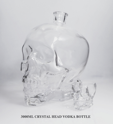 Goede prijs 3000 ml glasfles met vodka met kristalkop / superklein glasmateriaal online