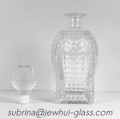 Goede prijs Super Flint Diamond Cut Glass Decanter ,  XO, brandy ,  Vodka Liquor Gin Rum Tequila Whisky Brandy Spirit Glass Bottle With Solid Glass Stoppers online
