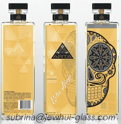 Goede prijs Extra Añejo, Reposado, Zilveren Tequila Glazen Fles, Super Flint Glazen fles met Glazen Stoppers online