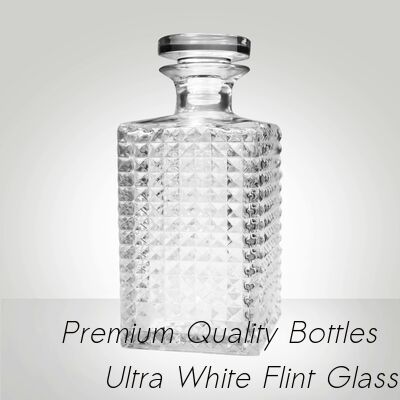 Goede prijs Super Flint Diamond Cut Glass Decanter, XO, brandy, vodka Liquor Gin Rum Tequila Whisky Brandy Spirit Glasfles Met Solid Glass Stoppers online