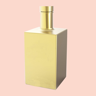 Goede prijs 0.7L vierkante Glasfles Gouden Galvaniserende 1050g Hete het Stempelen Gouden Folie online
