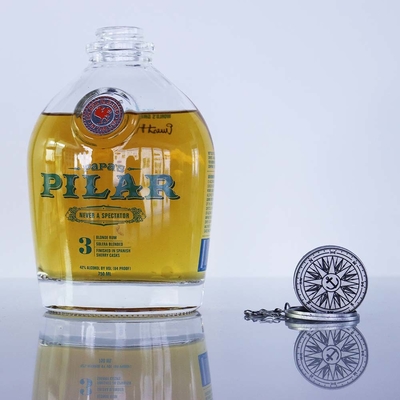 Goede prijs 750ml Pilar Glass Fancy Rum Bottle Super Flint With Sliver Chain online